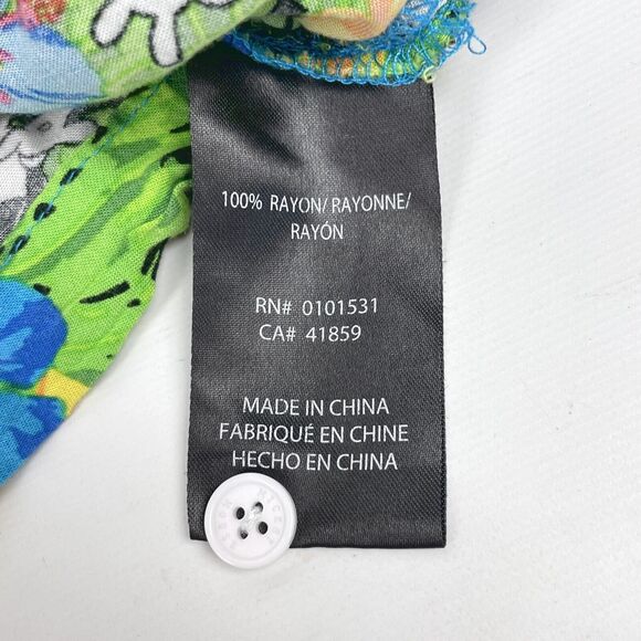 Disney Men's L Mickey Mouse Hawaiian Floral Short Sleeve Button Shirt - READ! - Picture 6 of 12